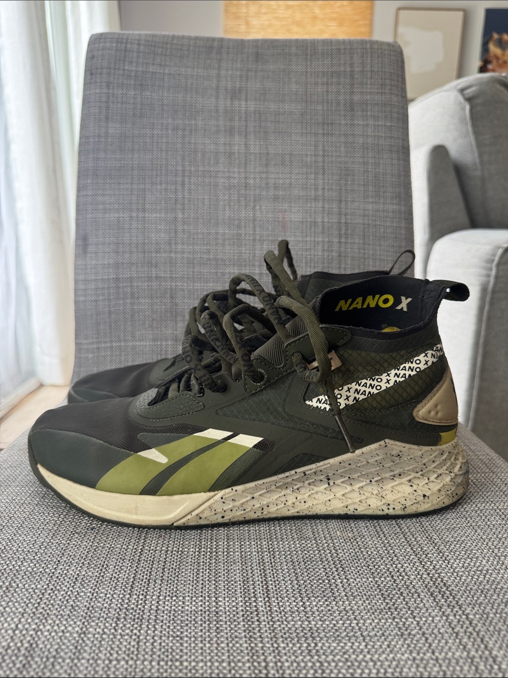 Reebok Nano X Olive Green and Black Men's Training Shoes
